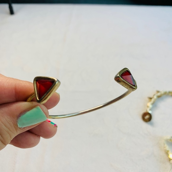 COPY - set of 3 fashion jewelry bundle red and gold spiked bracelets - Picture 8 of 15